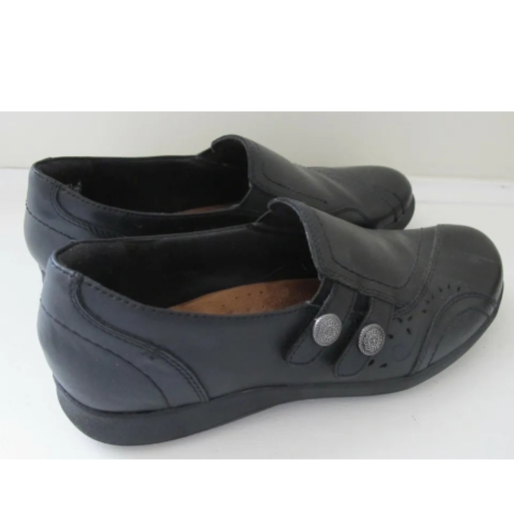 ROCKPORT "Daisey" CH4002 - Womens  Blk Leather Slip-on Shoe Sz 8.5